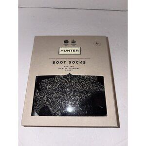 Hunter Original Women's M Medium Fleece Boot Socks Black Mid Calf Cushioned